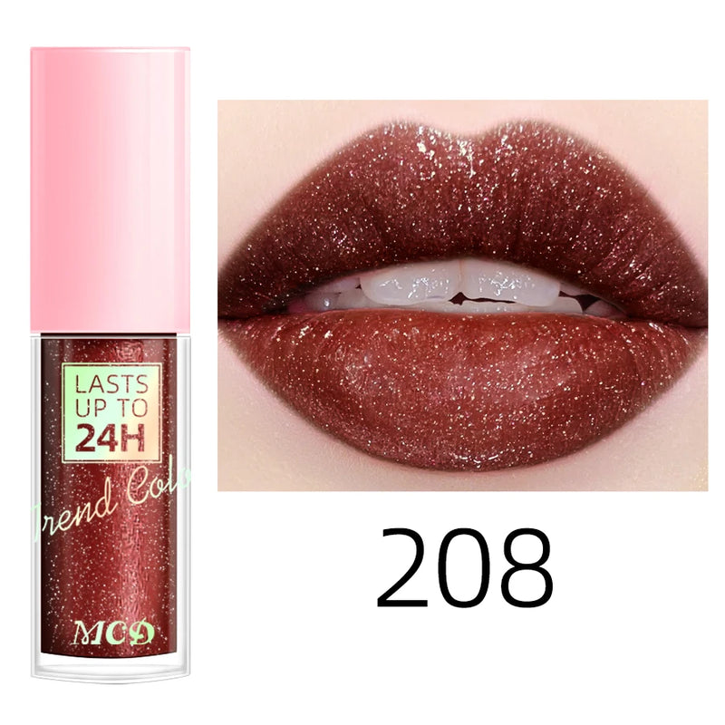 Gloss Labial Glitter 18 Cores - Longa Duração, à Prova d'Água, Hidratante e Multifuncional