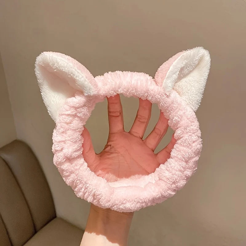 Faixa Elástica Orelhinhas de Gato – Macia para Skincare e Maquiagem