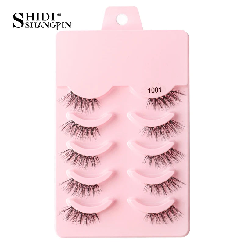 Cílios Postiços – Estilo Cat Eye, Natural, 5-10 Pares