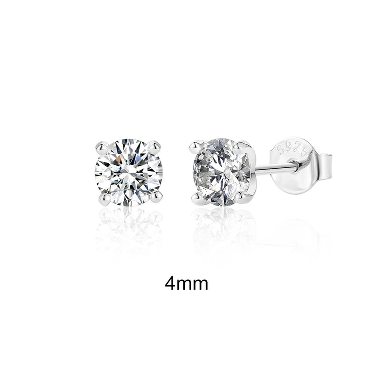 Brincos de Prata 925 com Moissanita D 0.5-1.2ct – Brilho Elegante para Mulheres