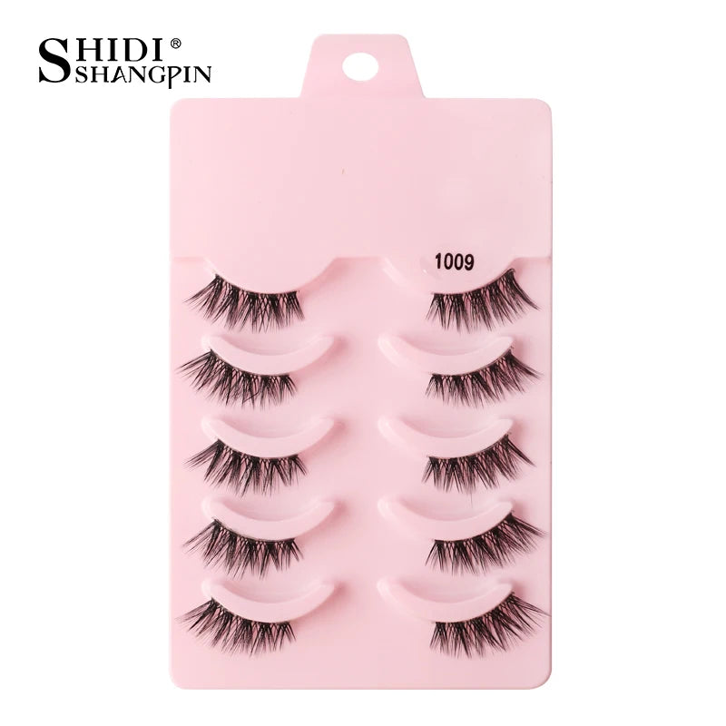 Cílios Postiços – Estilo Cat Eye, Natural, 5-10 Pares