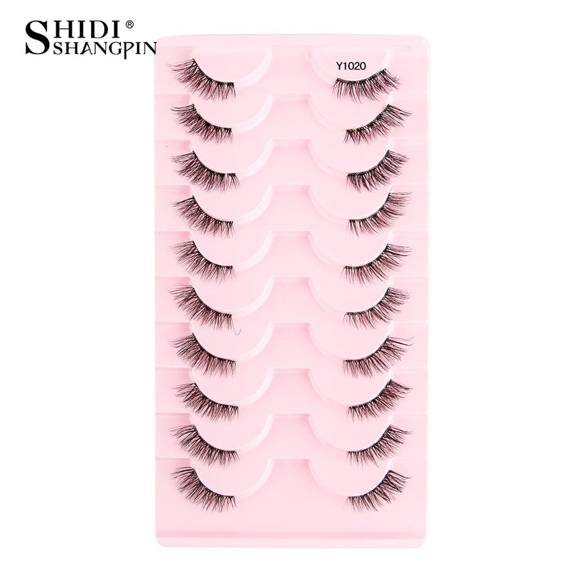 Cílios Postiços – Estilo Cat Eye, Natural, 5-10 Pares