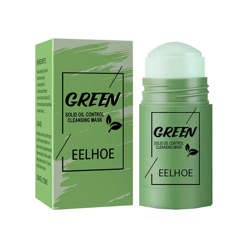 Máscara Facial Sólida de Chá Verde - Limpeza de Poros, Controle de Oleosidade e Hidratação