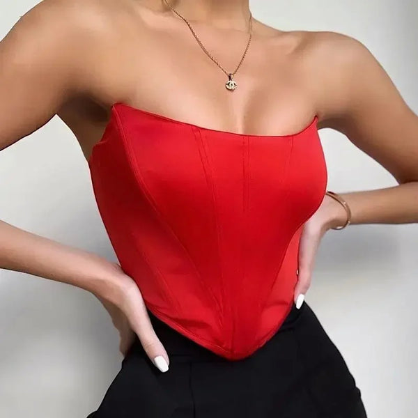 Top espartilho sem mangas fora do ombro veludo moda sexy