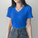 Blusa Camiseta Basica lisa Simples Gola V