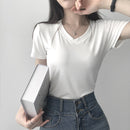 Blusa Camiseta Basica lisa Simples Gola V