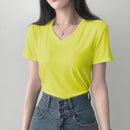 Blusa Camiseta Basica lisa Simples Gola V